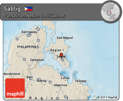 Shaded Relief Map of Sablig