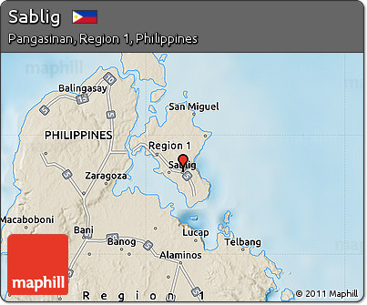 Shaded Relief Map of Sablig