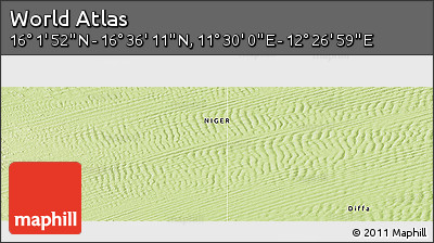 Physical Panoramic Map of the Area around 16° 19' 2" N, 11° 58' 29" E