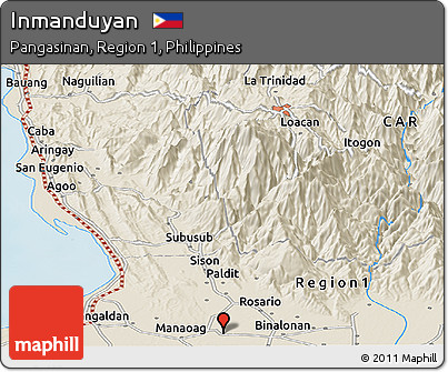 Shaded Relief Panoramic Map of Inmanduyan