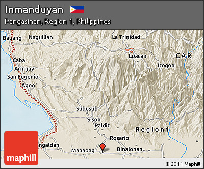 Shaded Relief Panoramic Map of Inmanduyan