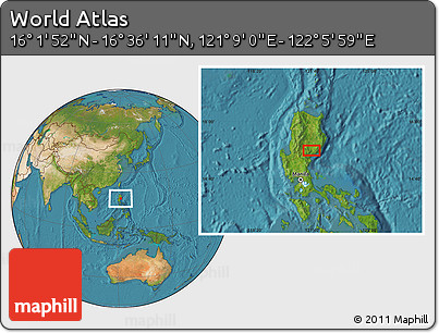 Satellite Location Map of the Area around 16° 19' 2" N, 121° 37' 30" E
