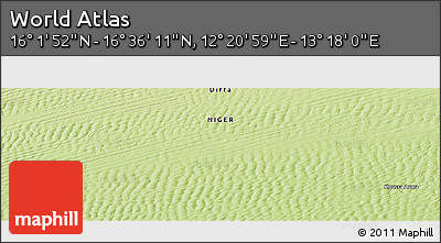 Physical Panoramic Map of the Area around 16° 19' 2" N, 12° 49' 29" E