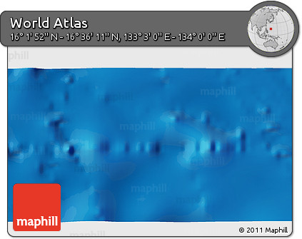 Physical 3D Map of the Area around 16° 19' 2" N, 133° 31' 30" E