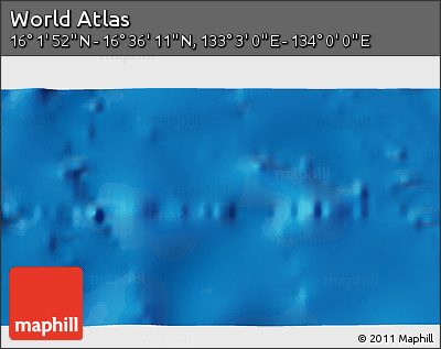 Physical 3D Map of the Area around 16° 19' 2" N, 133° 31' 30" E