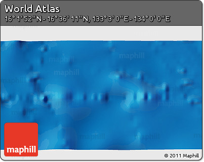 Physical 3D Map of the Area around 16° 19' 2" N, 133° 31' 30" E