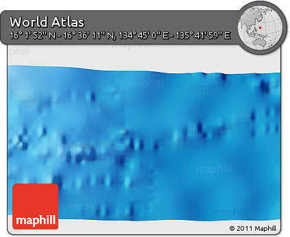 Physical 3D Map of the Area around 16° 19' 2" N, 135° 13' 29" E