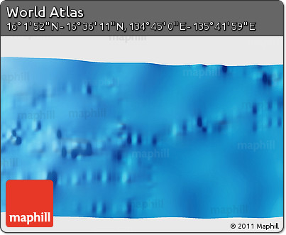 Physical 3D Map of the Area around 16° 19' 2" N, 135° 13' 29" E