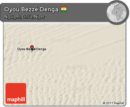 Shaded Relief 3D Map of Oyou Bezzé Denga