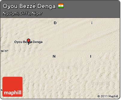 Shaded Relief Map of Oyou Bezzé Denga