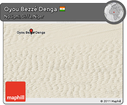 Shaded Relief Panoramic Map of Oyou Bezzé Denga