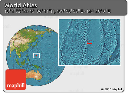 Satellite Location Map of the Area around 16° 19' 2" N, 140° 19' 29" E