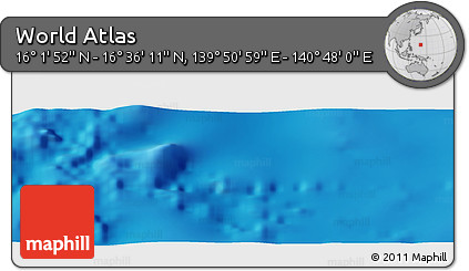 Physical Panoramic Map of the Area around 16° 19' 2" N, 140° 19' 29" E