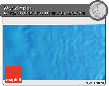 Physical 3D Map of the Area around 16° 19' 2" N, 142° 1' 30" E