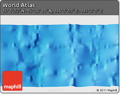 Physical 3D Map of the Area around 16° 19' 2" N, 144° 34' 29" E