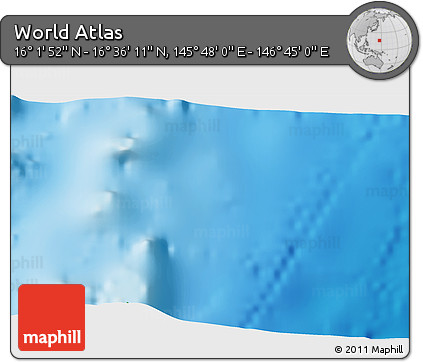 Physical 3D Map of the Area around 16° 19' 2" N, 146° 16' 30" E