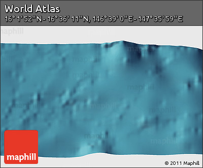 Satellite 3D Map of the Area around 16° 19' 2" N, 147° 7' 30" E