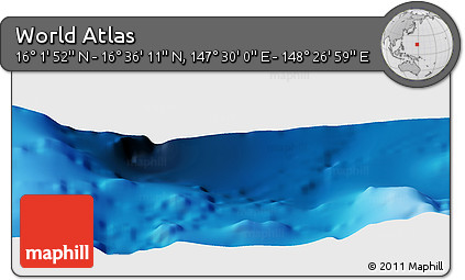 Physical Panoramic Map of the Area around 16° 19' 2" N, 147° 58' 29" E
