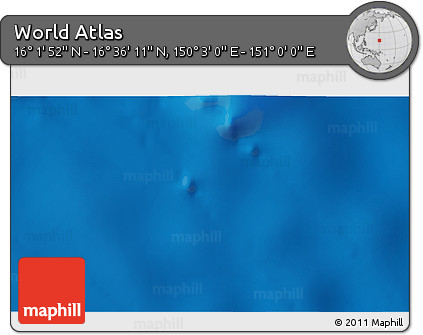 Physical 3D Map of the Area around 16° 19' 2" N, 150° 31' 30" E