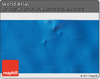 Physical 3D Map of the Area around 16° 19' 2" N, 150° 31' 30" E