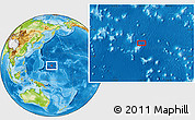 Physical Location Map of the area around 16° 19' 2" N, 155° 37' 30" E