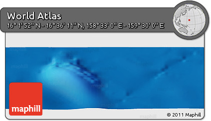 Physical Panoramic Map of the Area around 16° 19' 2" N, 159° 1' 30" E