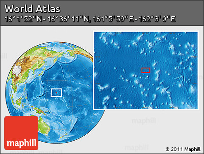Physical Location Map of the Area around 16° 19' 2" N, 161° 34' 29" E