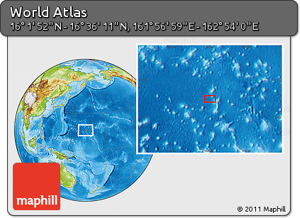 Physical Location Map of the Area around 16° 19' 2" N, 162° 25' 30" E