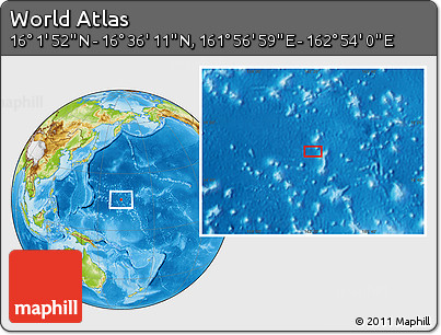 Physical Location Map of the Area around 16° 19' 2" N, 162° 25' 30" E