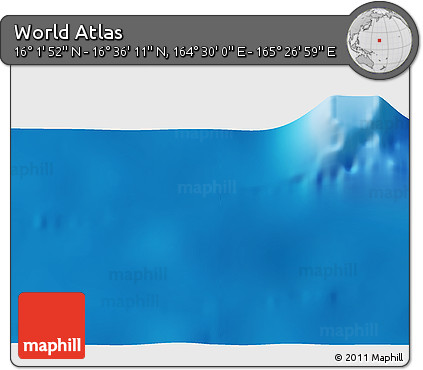 Physical 3D Map of the Area around 16° 19' 2" N, 164° 58' 29" E
