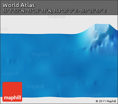 Physical 3D Map of the Area around 16° 19' 2" N, 164° 58' 29" E