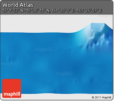 Physical 3D Map of the Area around 16° 19' 2" N, 164° 58' 29" E