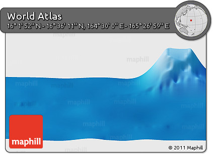 Physical Panoramic Map of the Area around 16° 19' 2" N, 164° 58' 29" E