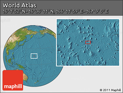 Satellite Location Map of the Area around 16° 19' 2" N, 166° 40' 30" E