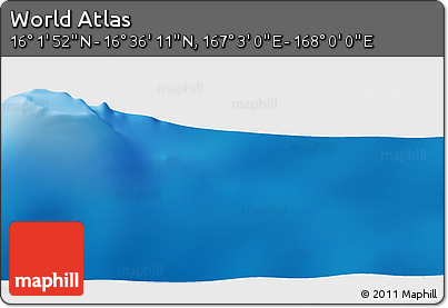 Physical Panoramic Map of the Area around 16° 19' 2" N, 167° 31' 30" E
