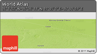 Physical Panoramic Map of the Area around 16° 19' 2" N, 16° 13' 30" E