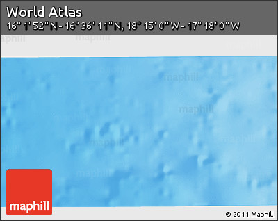 Physical 3D Map of the Area around 16° 19' 2" N, 17° 46' 29" W