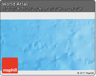 Physical 3D Map of the Area around 16° 19' 2" N, 17° 46' 29" W