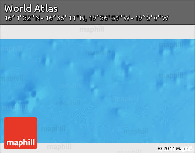 Physical 3D Map of the Area around 16° 19' 2" N, 19° 28' 30" W