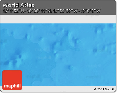 Political 3D Map of the Area around 16° 19' 2" N, 19° 28' 30" W