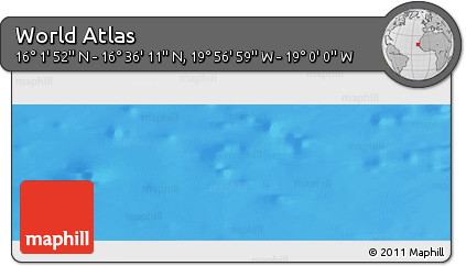 Physical Panoramic Map of the Area around 16° 19' 2" N, 19° 28' 30" W