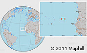 Gray Location Map of the area around 16° 19' 2" N, 20° 19' 30" W