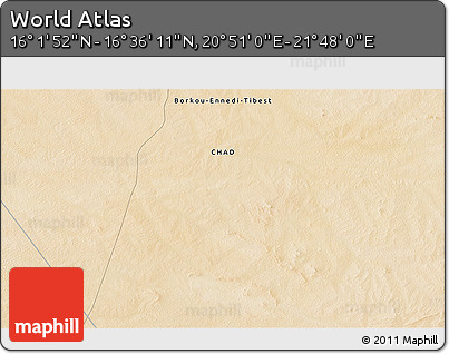 Satellite 3D Map of the Area around 16° 19' 2" N, 21° 19' 30" E