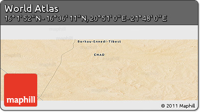 Satellite Panoramic Map of the Area around 16° 19' 2" N, 21° 19' 30" E