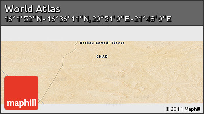 Satellite Panoramic Map of the Area around 16° 19' 2" N, 21° 19' 30" E