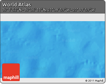 Physical 3D Map of the Area around 16° 19' 2" N, 21° 10' 29" W