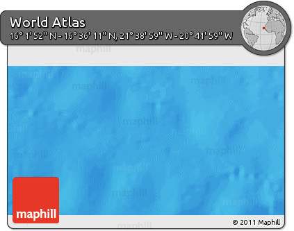 Shaded Relief 3D Map of the Area around 16° 19' 2" N, 21° 10' 29" W