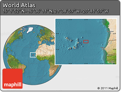 Satellite Location Map of the Area around 16° 19' 2" N, 21° 10' 29" W