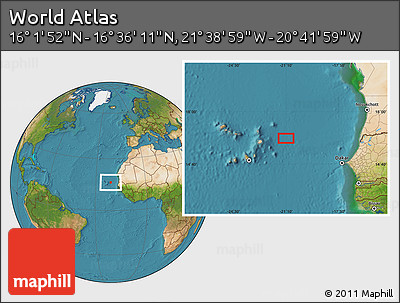 Satellite Location Map of the Area around 16° 19' 2" N, 21° 10' 29" W