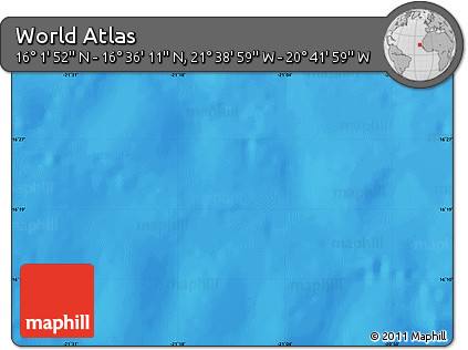 Physical Map of the Area around 16° 19' 2" N, 21° 10' 29" W
